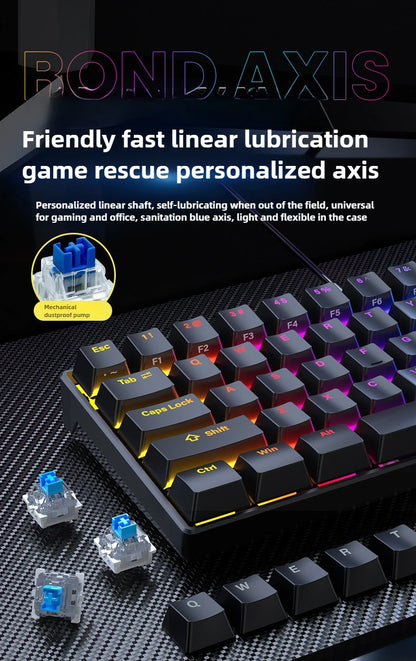 Wired Mechanical keyboard gaming 60 clavier blanc key board office all white tastiera meccanica teclado blanco gamer teclados
