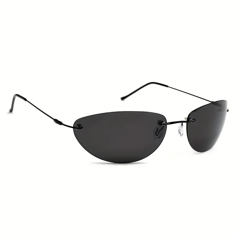 Cool The Matrix Neo Style Polarized Titanium Sunglasses Ultralight Rimless Men Driving Brand Design Sun Glasses Oculos De So