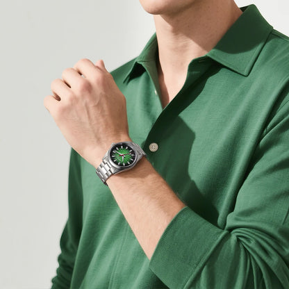 BERNY men’s watch – Quartz watch, sapphire crystal, luminescent hands, water-resistant to 10 ATM, made entirely of stainless steel – Elegant and casual style, ideal for everyday wear or professional occasions