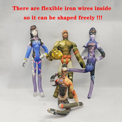 26cm pluszowa figurka z elastycznym drutem do różnych pozycji – Overwatch D.Va / Doomfist / Genji / Widowmaker, pluszowa lalka коллекkcjonerska