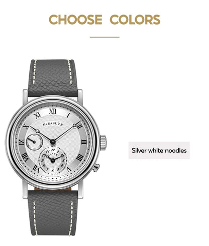 FARASUTE Retro Luxury Alarm Clock Quartz Watch Men Waterproof Night Light Wristwatch Casual Sapphire Stainless Steel Male Watch