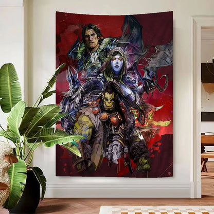 Populärt spel World of Warcraft – stor väggbonad med tryck, billig hippie-väggbonad, bohemiska väggbonader, mandala, heminredning