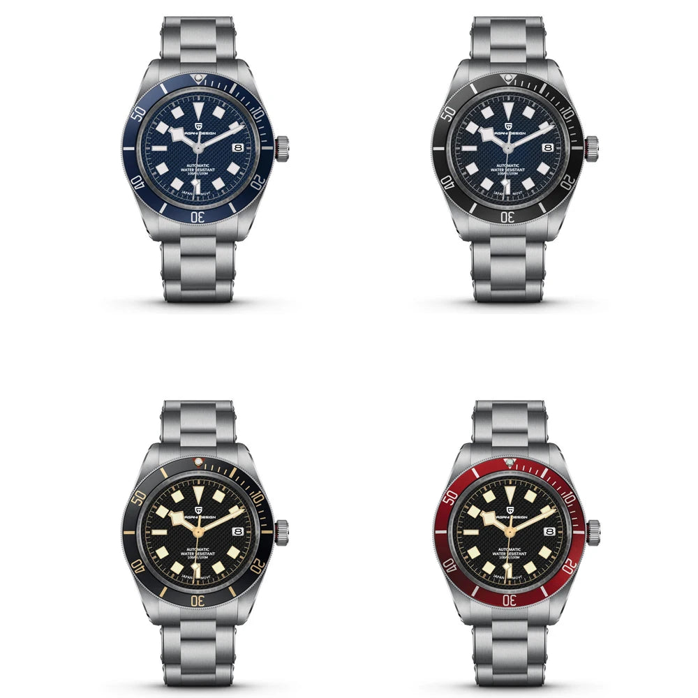 PAGANI DESIGN men’s automatic watch – BB58 luxury model, mechanical sports wristwatch, made of stainless steel and water-resistant