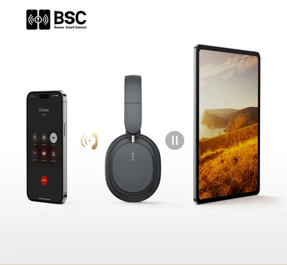 Cuffie over-ear wireless Bluetooth 5.3 Baseus – Driver HiFi da 40mm, autonomia di 70H, headset pieghevole con audio spaziale