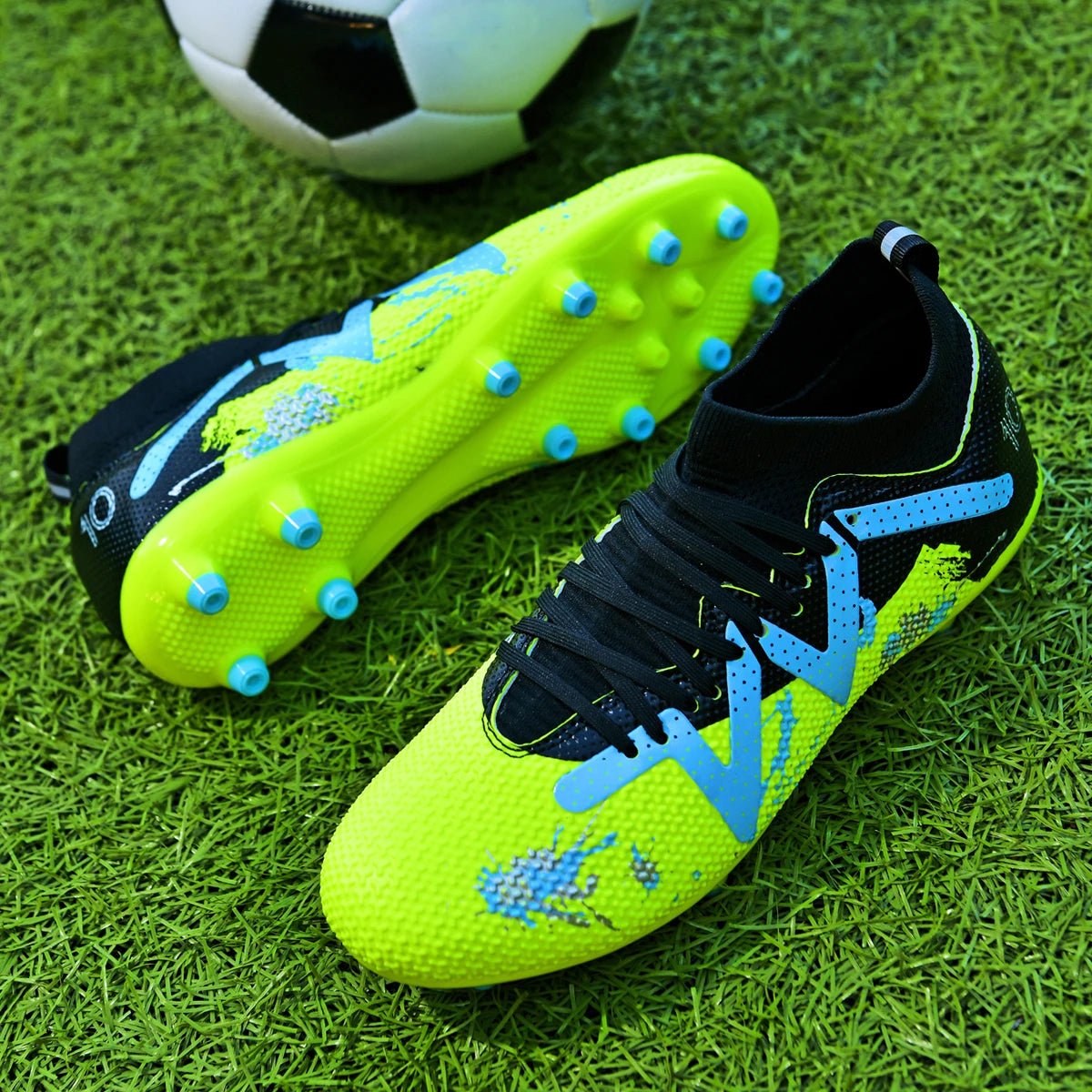 Fashion AG FG football shoes PU Fabric Lightweight Upper TPU Wear Resistant Sole Non-slip For Men Women Training Match