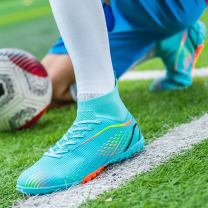 Men Football Boots Professional Outdoor Unisex Soccer Shoes Soccer Training Turf Futsal Match Grass Cleats Non-slip Breathable