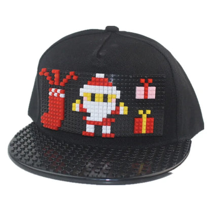 Karikatūrinės „Patchwork“ beisbolo kepurės, „DIY“ blokai, „Snapback“ kepurės, hiphopo kepurės vyrams ir moterims, nuimami „Pixels“ elementai, „Dad Hats“ kepurės, kepurės vaikams ir suaugusiems
