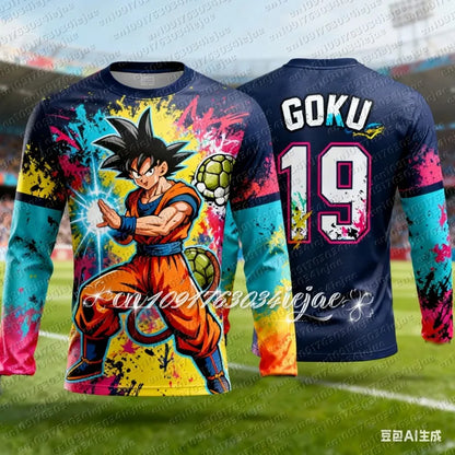 2026 Anime Dragon Ball Z Comfortable and Breathable Special Football Long Sleeve T-shirt Kids Goku Sports Quick-Drying Clothing
