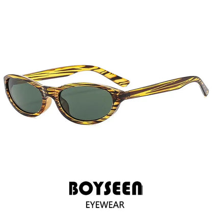 BOYSEEN Men's Hip Hop Style Sunglasses Narrow Frame Orange Eyewear UV400 Travel Beach Sunglasses U400