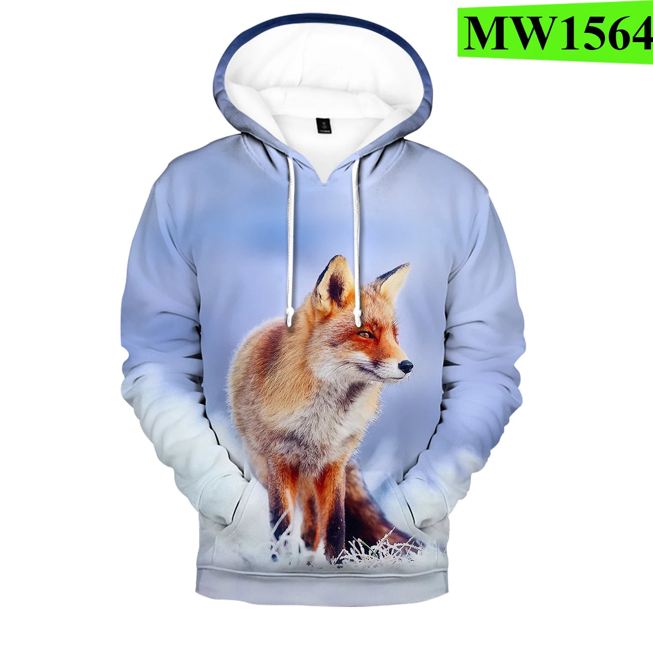 Suositut hip hop -tyyliset uutuushupparit ja collegepaidat, mukava uusi Fox 3D -printti, miehille/naisille, aikuisille/lapsille, rennot puserot