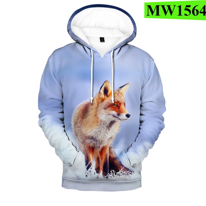 Suositut hip hop -tyyliset uutuushupparit ja collegepaidat, mukava uusi Fox 3D -printti, miehille/naisille, aikuisille/lapsille, rennot puserot