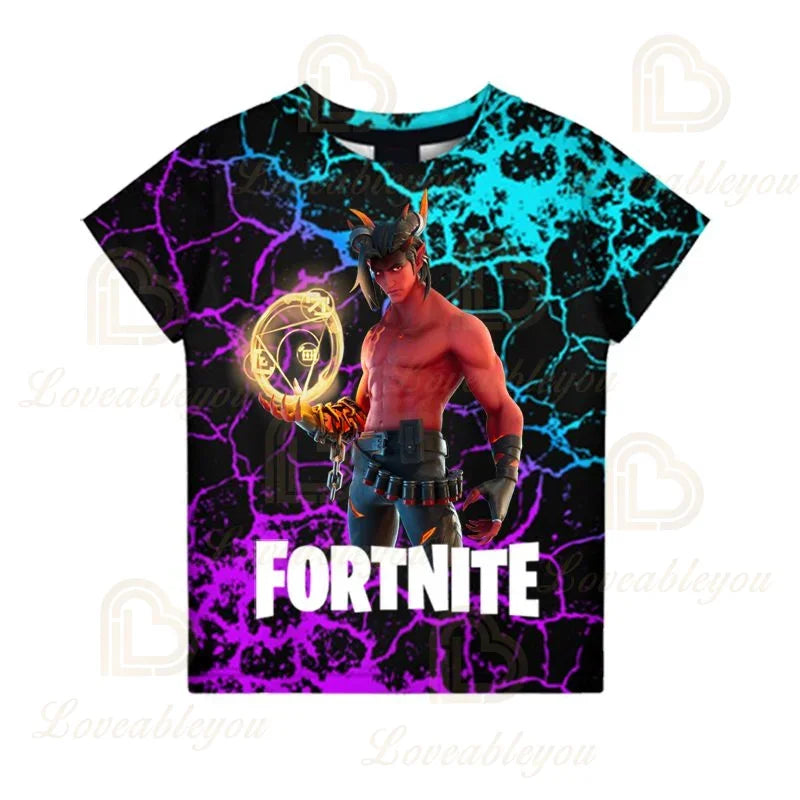 Fortnite Victory Royale Ninja Fashion 3D-T-Shirts, Sommer-Kurzarm, Kinderkleidung, Cartoon-Print, Babykleidung, Kinder-T-Shirt
