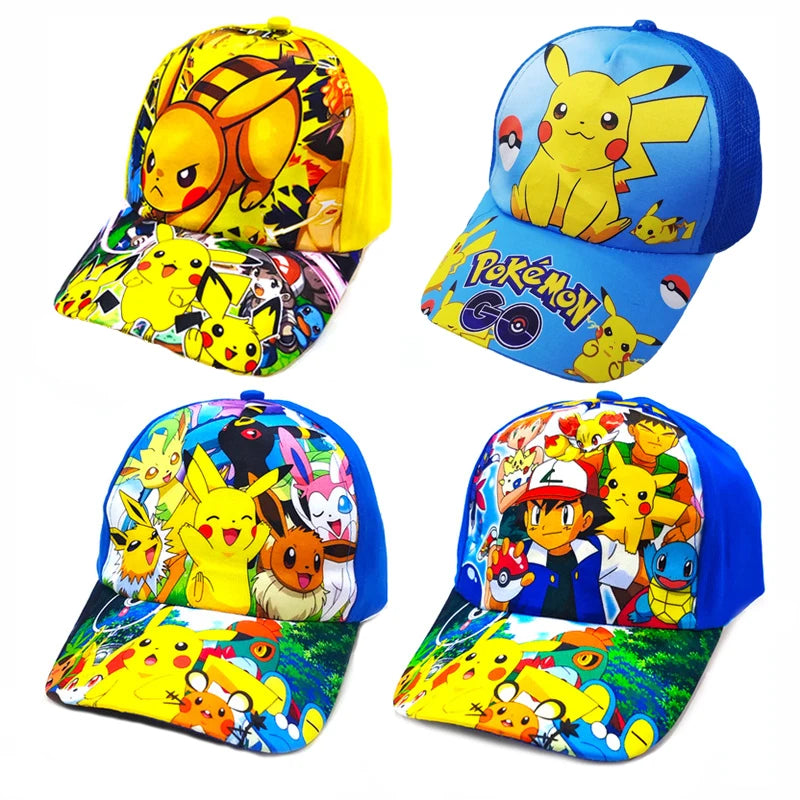 Animuotų „Pokemon“ beisbolo kepurė su Pikachu, reguliuojama „Pokemon“ cosplay, hip-hop stiliaus kepurė vaikams, mergaitėms ir berniukams, anime figūrėlės, žaislai, dovanos vaikams