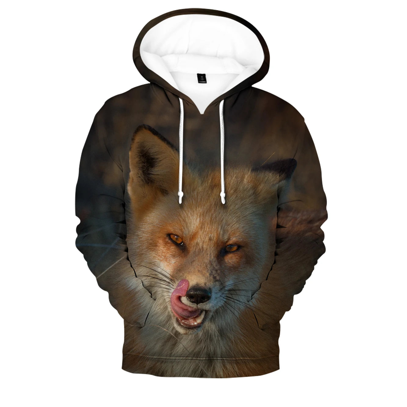 Suositut hip hop -tyyliset uutuushupparit ja collegepaidat, mukava uusi Fox 3D -printti, miehille/naisille, aikuisille/lapsille, rennot puserot