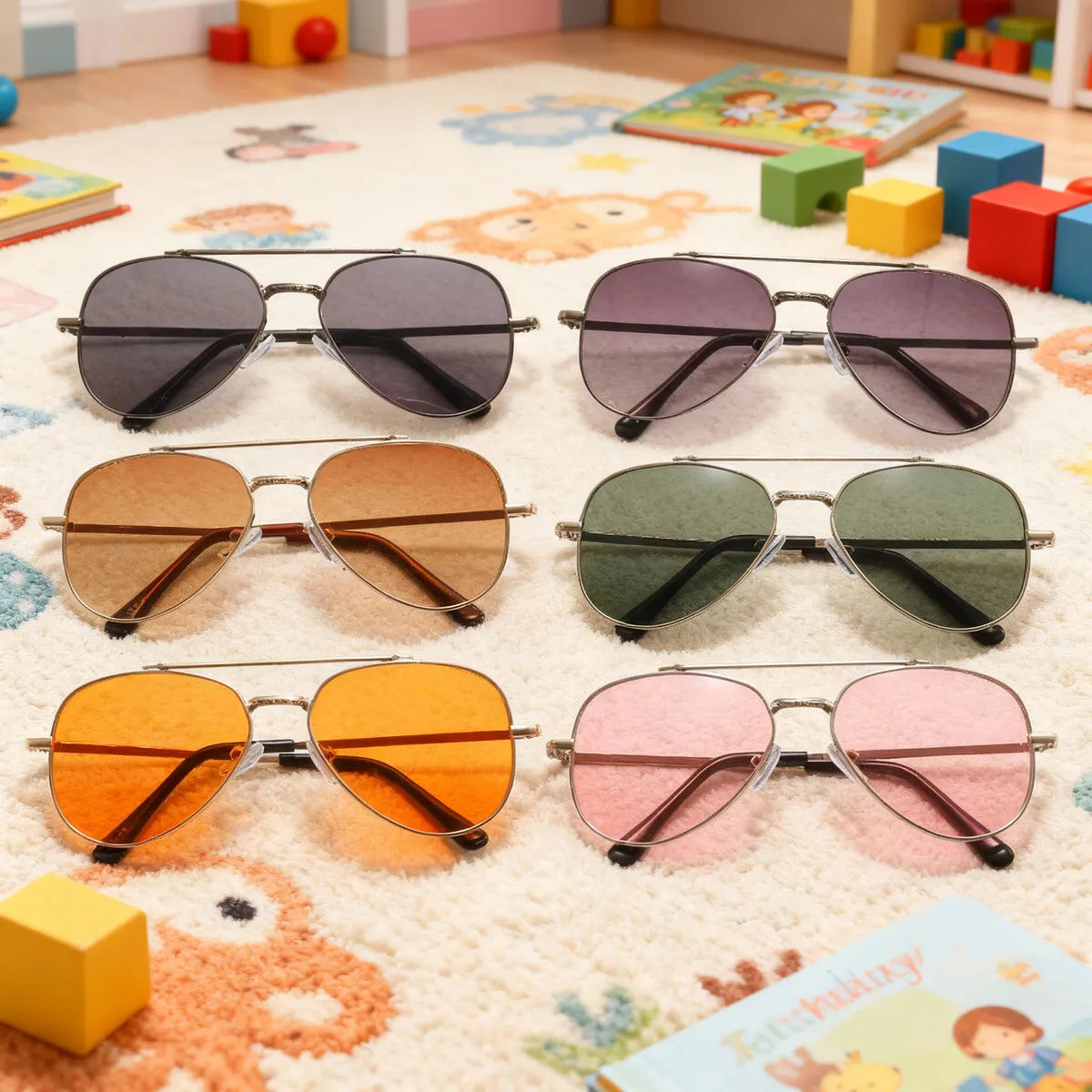 2025 UV400 Metal Children's Sunglasses for Boys and Girls, Toad Glasses for Children Sunglasses Boys And Girls Baby Aviator