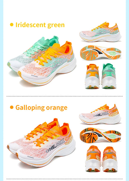 ONEMIX New Nylon Carbon Plate Marathon Running Shoe Pro Tests Stable Support For Shock-Absorbing Ultralight Bounce Sneakers