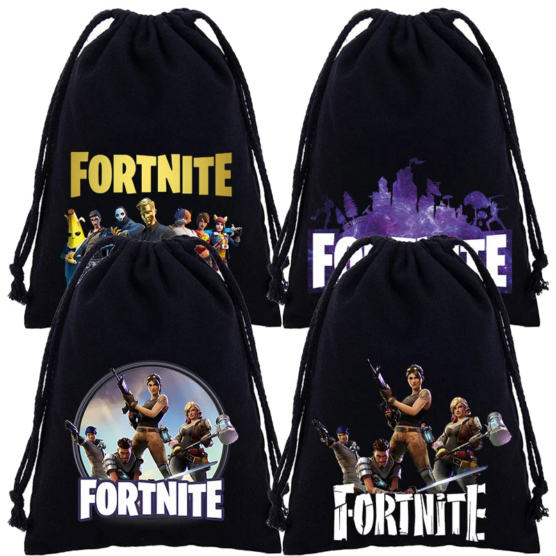 Fortnite Jungen Mädchen Kordelzugbeutel mit Cartoon- und Anime-Print, große Aufbewahrungstasche, Tragetasche, Handtasche, neues süßes Geburtstagsgeschenk