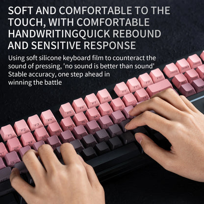 V108 Pro Bluetooth-Tastatur Büro, geräuscharm, 2.4G kabelgebunden & kabellos, vollständiges Layout mit RGB-beleuchteter Membran