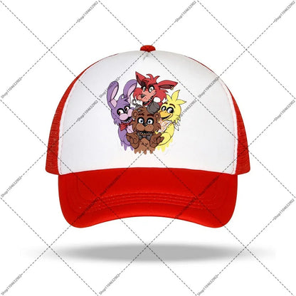 FNAF beisbolo kepurė „Five Nights at Freddy’s“ unisex kepurės nuo saulės su animacinių filmų ir anime motyvais, berniukams ir mergaitėms skirtos mados kepurės, gimtadienio šventės dovanos