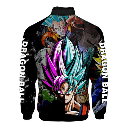 New Fashion Dragon Ball Print Stand Collar Zipper Hoodie Men Women Zipper Hoodies Jackets Long Sleeve Sport Hip Hop Sweatshirts, Produit gaming premium Fraquane