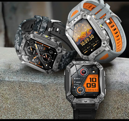 2026 TANK New 1400mAh Military GPS Smart Watch Men 2.01" AMOLED Screen 10ATM Waterproof Clock SOS Call Flashlight Smartwatch iOS