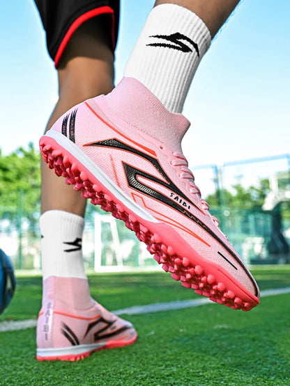 Chaussures de football TF Turf, tissu PU souple, semelle en caoutchouc antidérapante, résistantes à l'abrasion, pour les activités sportives sur le campus