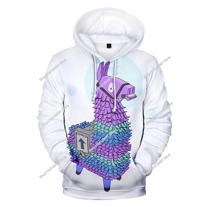 Hoodie Anime Fortnite Infantil, Sweatshirt Masculina Streetwear Hip-Hop Desportiva, Casual, Corte Largo, Moda Outdoor