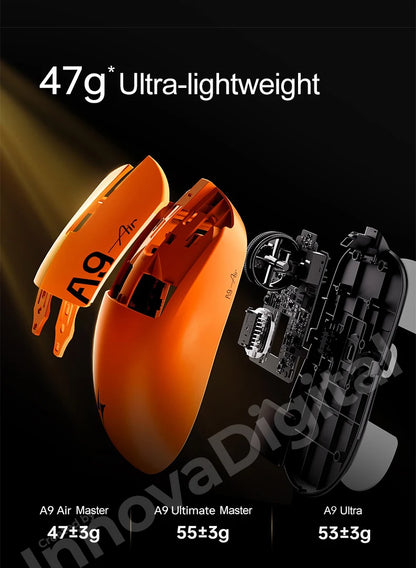 ATK Dragonfly A9 Ultimate brezžična gaming miška A9 Air PAW3950, ultralahka ergonomska e-športna miška za igričarje FPS CSGO A9 Ultra