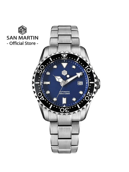 San Martin New 40mm Diver Watch YN55 Enamel Dial Classic Luxury Men Automatic Mechanical Watches Sapphire Waterproof 300m SN0009