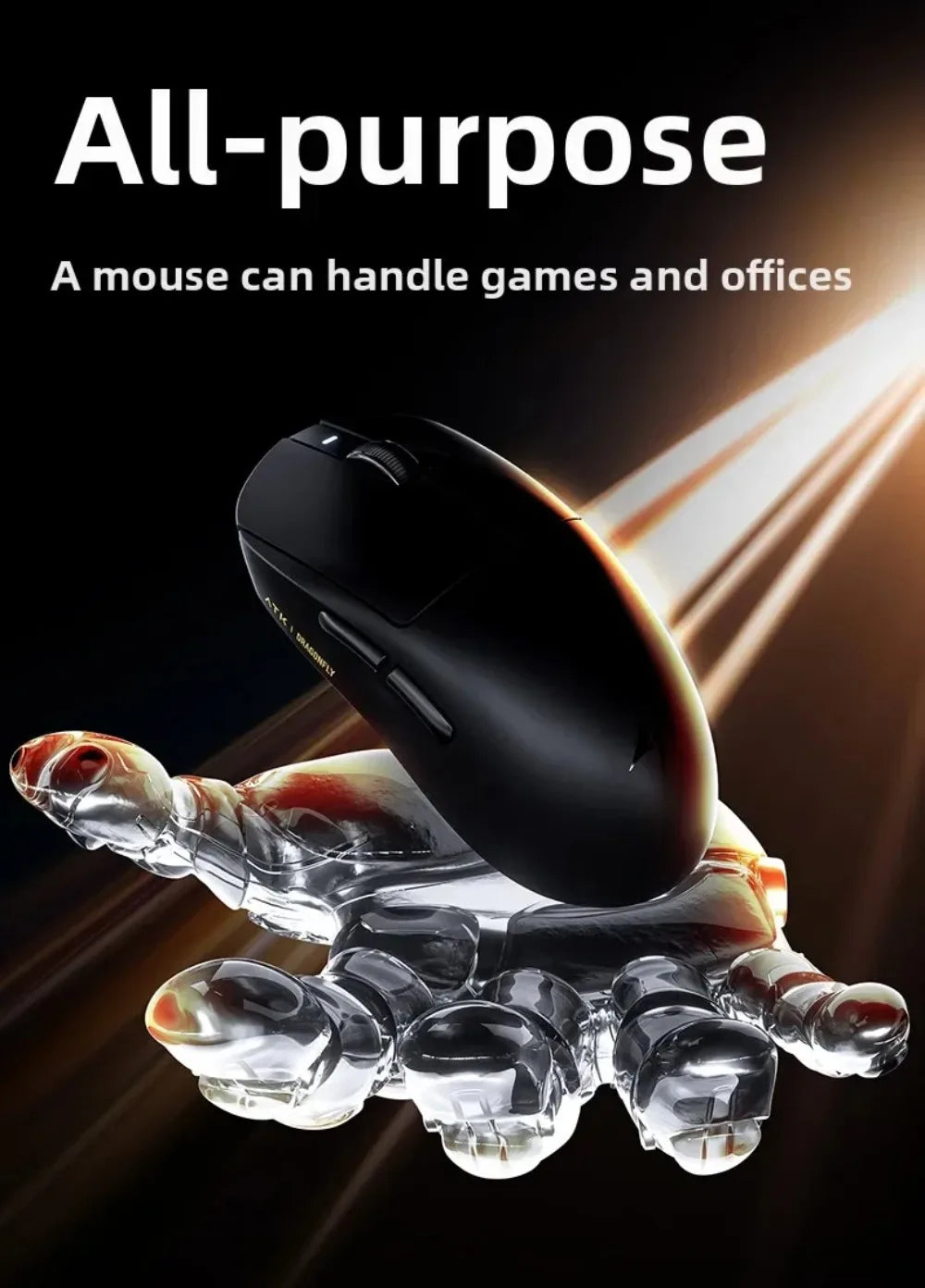 ATK Dragonfly A9 Wireless Bluetooth Mouse Gaming Ergonomic Design Fast Response PAW3950 Ultra 800mAh Lightweight 8KHz esports