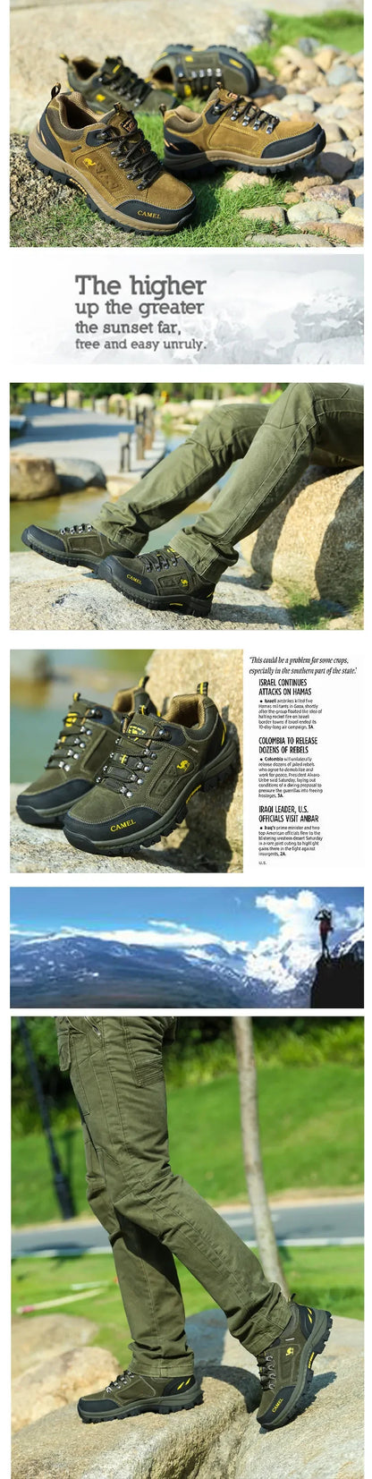 Vandresko til mænd i ruskindslæder – skridsikre, åndbare outdoor trekking- og klatresko til bjergsport