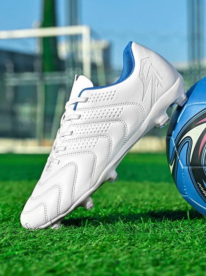 Chaussures de football FG AG pour adultes, tige légère en PU synthétique, crampons antidérapants pour terrain en herbe naturelle et artificielle en plein air