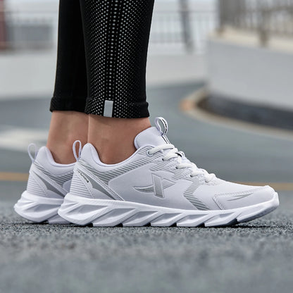 Pantofi de alergare Xtep, pantofi sport antiderapanti și moi pentru femei, cu parte superioară din piele, cu amortizare a șocurilor, adidași pentru femei 879318110073