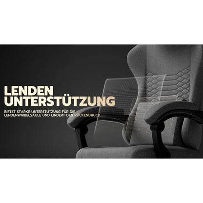 Gaming Chair Fabric Office Chair, Massage Gaming Chair with Headrest, Ergonomic Racing Gaming Seat with Footrest, for Relaxing