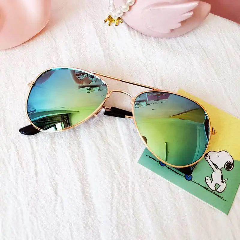 Classic Pilot Children Sunglasses UV400 Metal Vintage Driving Sun Glasses Outdoor Cute Girl Boy Fashion Summer UV Kids Eyewear