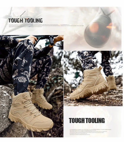Upgraded Tactical Combat Training Boots Male Outdoors Camping Anti-wear Rapid Response Hiking Shoes Fishing Hunting Sneakers Men