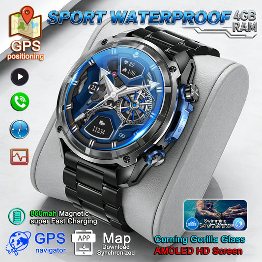 2026 New Military Smart Watch GPS Track Compass Altimeter Bluetooth Calling 860mAh Battery DTG1 Men Outdoor Sports SmartWatch