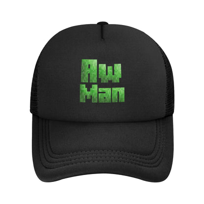 Suaugusiųjų „Creepers“ didelio ciferblato vaizdo žaidimų stiliaus „Trucker“ kepurė, tinklinė beisbolo kepurė, poliesterinė kepurė, saulės kepurė, reguliuojama lenktyninė kepurė, vasarinė