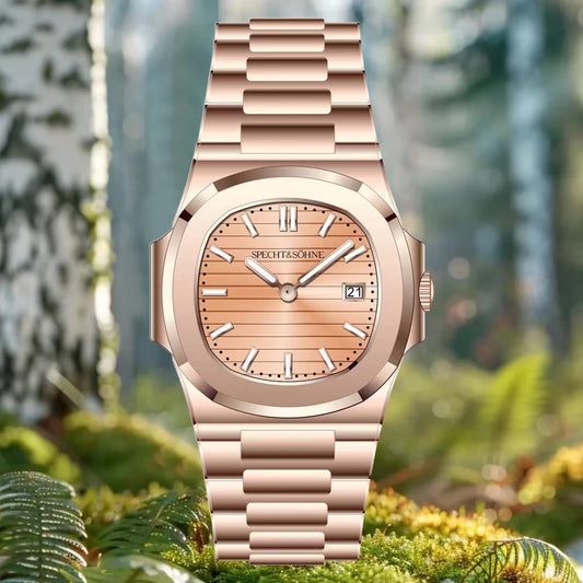 Specht & Söhne New Arrivals Men's Watch Rose Gold 5711 Classic Sports Watches Ultrathin Stainless Steel Sapphire 50M Waterproof