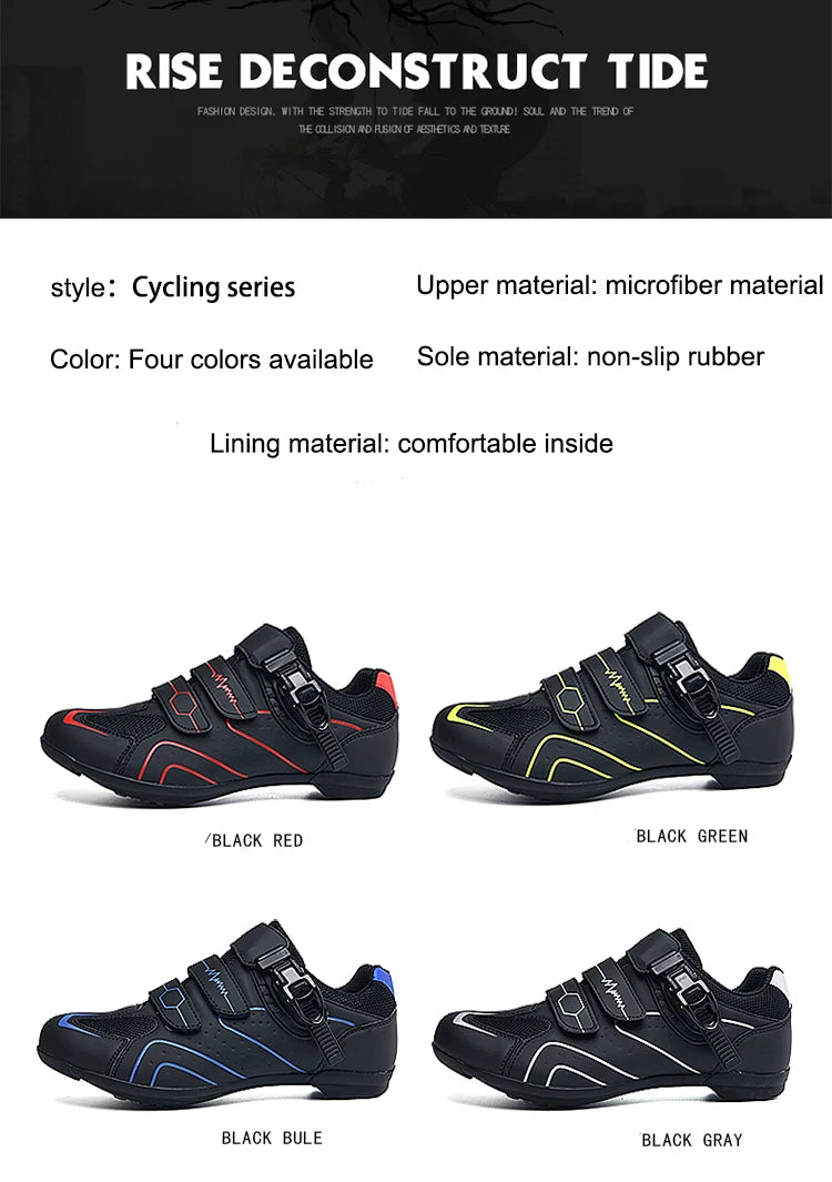 New Men's Cycling Sneakers with Cleats Speed Cycling Shoes for Women, Rubber-Soled Cycling Shoes