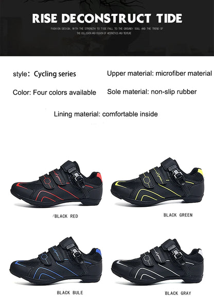 New Men's Cycling Sneakers with Cleats Speed Cycling Shoes for Women, Rubber-Soled Cycling Shoes