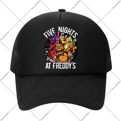 FNAF beisbolo kepurė „Five Nights at Freddy’s“ unisex kepurės nuo saulės su animacinių filmų ir anime motyvais, berniukams ir mergaitėms skirtos mados kepurės, gimtadienio šventės dovanos