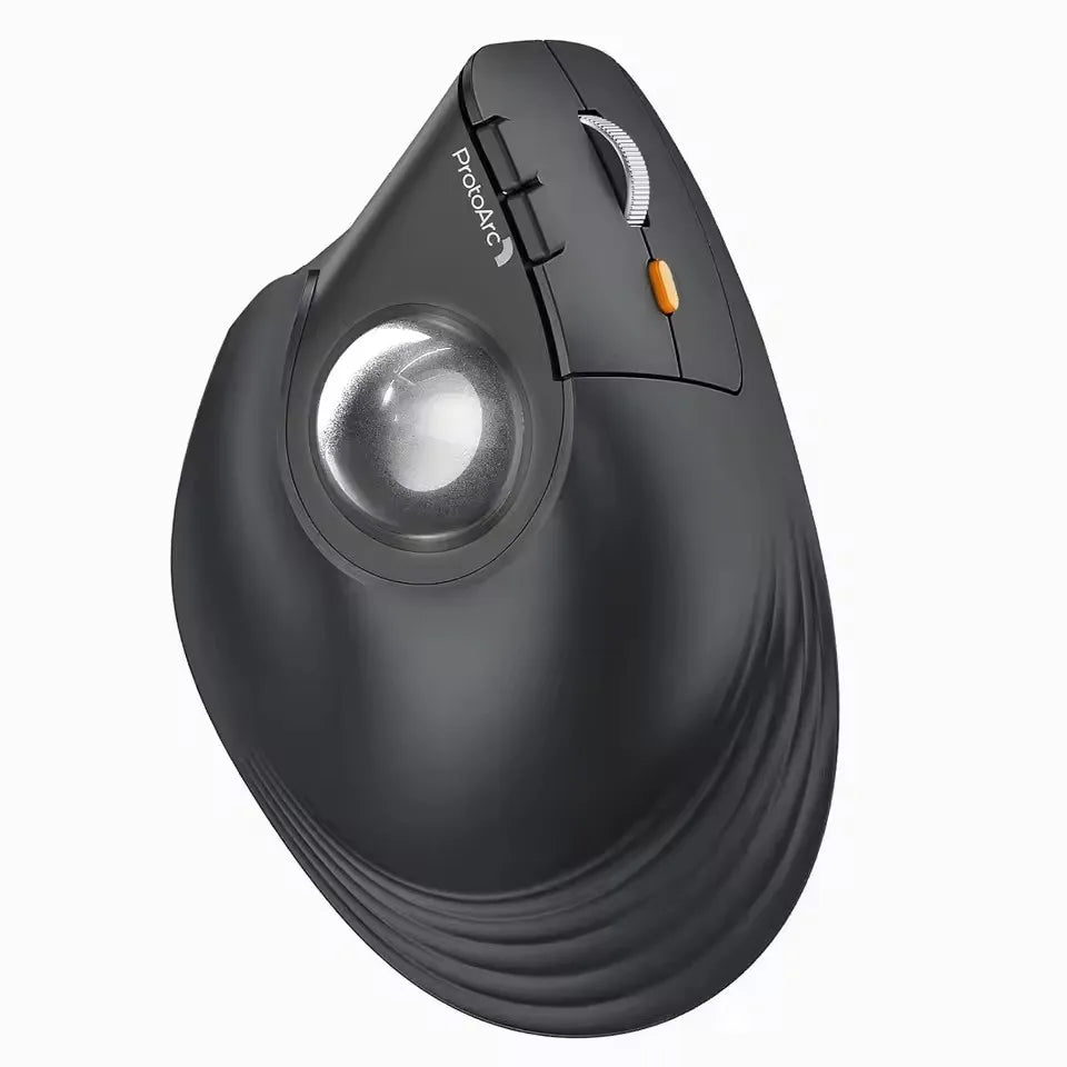 ProtoArc EM05NLWireless Trackball Mouse Rechargeable Bluetooth Ergonomic Vertical Rollerball Mouse for Computer iPad Mac Windows