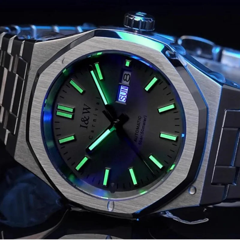 Montre mécanique pour homme CARNIVAL – Montre-bracelet automatique de luxe, verre saphir, mouvement MIYOTA, étanche jusqu'à 50 m
