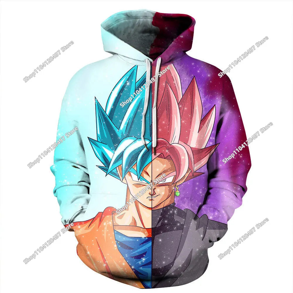 Sudadera con capucha Dragon Ball para niños y niñas, nuevo estilo de otoño e invierno, creativa, holgada y versátil