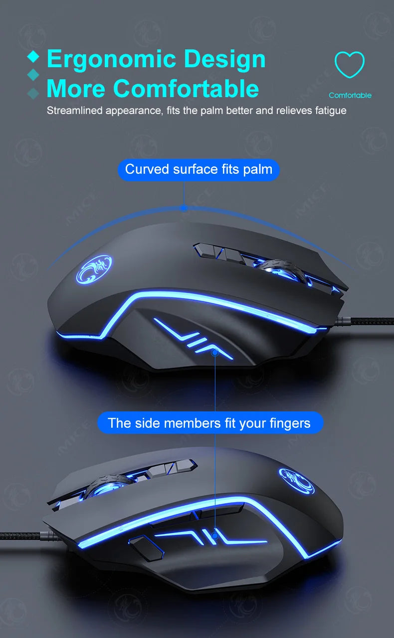 USB Wired Gaming Mouse,RGB Backlit Computer Mice,8 Keys 7200 DPI High Precision Optical Mouse For Office Laptop Home Computer