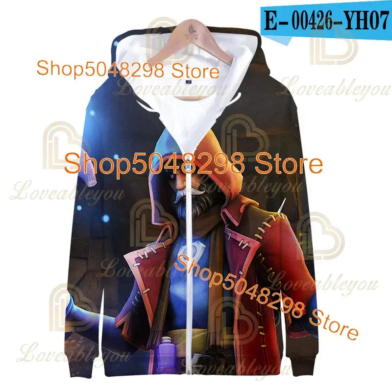 Fortnite Adults Kids Wear Kids Zipper Hoodies Game 3D Print Boys Girls Harajuku Sweatshirt Long Sleeve Tops Teen Clothes