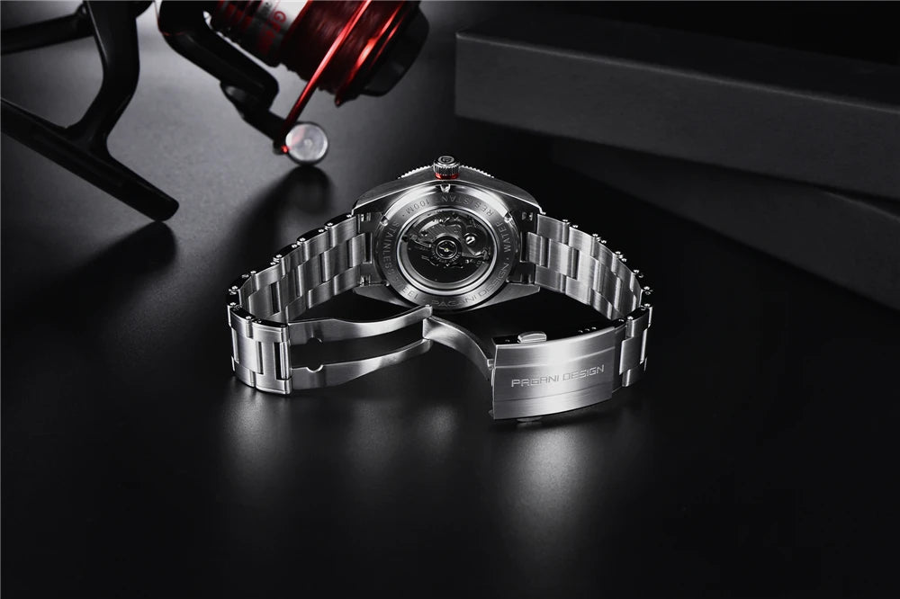PAGANI DESIGN men’s automatic watch – BB58 luxury model, mechanical sports wristwatch, made of stainless steel and water-resistant
