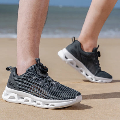 Unisex sneldrogende barefoot-waterschoenen voor watersporten in de buitenlucht, riviertrekking, wandelen langs beekjes, varen; lichtgewicht met draaibare gesp