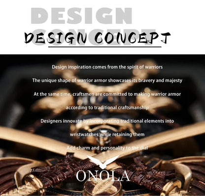 ONOLA Luxury Men's Automatic Mechanical Watch Waterproof Watch Luminous Barrel Shape Military Sports Wristwatch Men's Watch